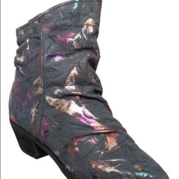 Antelope Peacock Danuta Suede Bootie Boots Y2K Size 6 37 New $230 - Picture 2 of 5